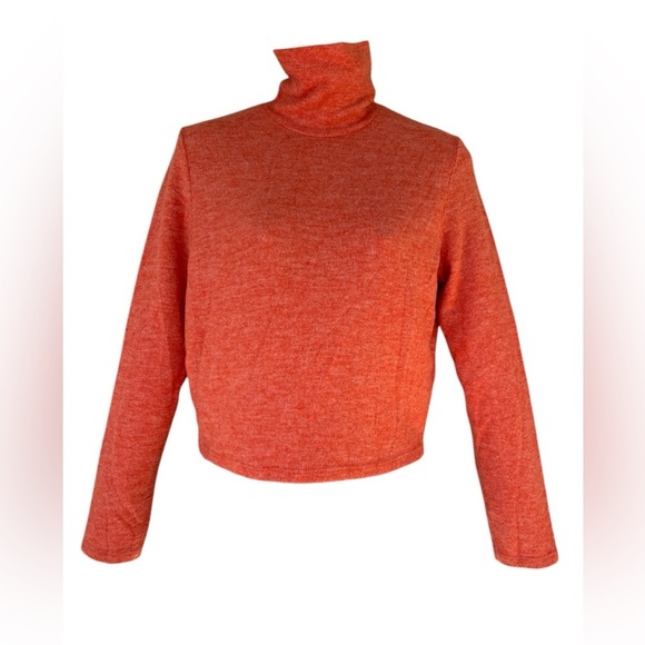 Anthropologie Cropped Turtleneck color orange sz LP - Picture 3 of 7